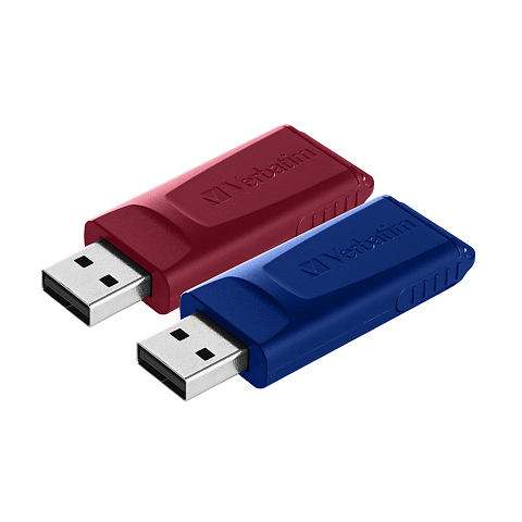 Verbatim Slider - USB-Stick - 2x32 GB, Blau, Rot