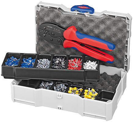 Knipex 97 90 23 Kabel-Crimper Werkzeugsatz Blau, Rot