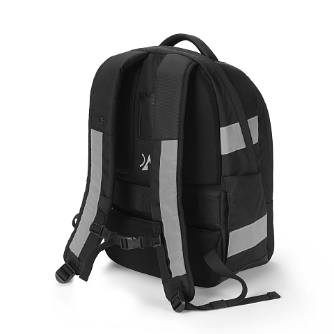 DICOTA Hi-Vis V2 Rucksack Schwarz Polyethylenterephthalat, Thermoplastische Polyurethane (TPU)