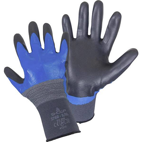 Showa 4702 Handschutz Werkstatthandschuhe Schwarz, Blau, Grau Nitril, Nylon