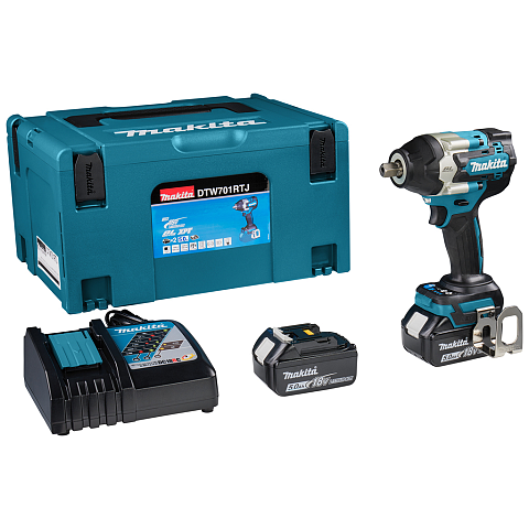 Makita DTW701RTJ Elektroschrauber/Schlagschrauber 1000 RPM Schwarz, Blau