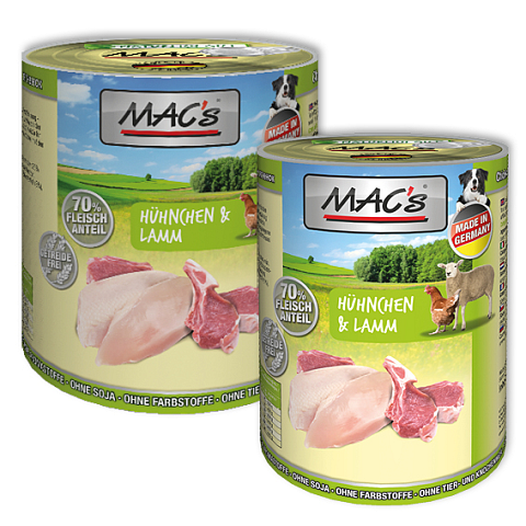 MAC's 920 Hunde-Dosenfutter Huhn, Lamm 400 g
