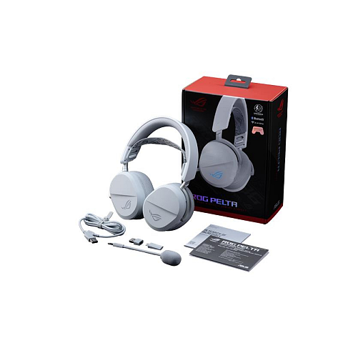 ASUS ROG Pelta Kopfhörer Verkabelt & Kabellos Kopfband Gaming USB Typ-C Bluetooth Weiß