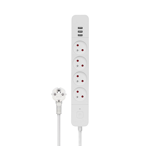 Savio LZ-124 4 AC-Ausgänge Typ E 1,5 m 3680 W Weiß