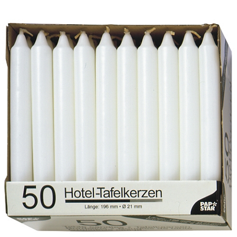 Papstar 13800 Wachskerze Rund Weiß 50 Stück(e)