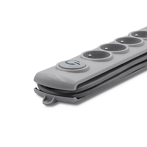 Qoltec 50270 Spannungsschutz Grau 5 AC-Ausgänge 230 V 1,8 m