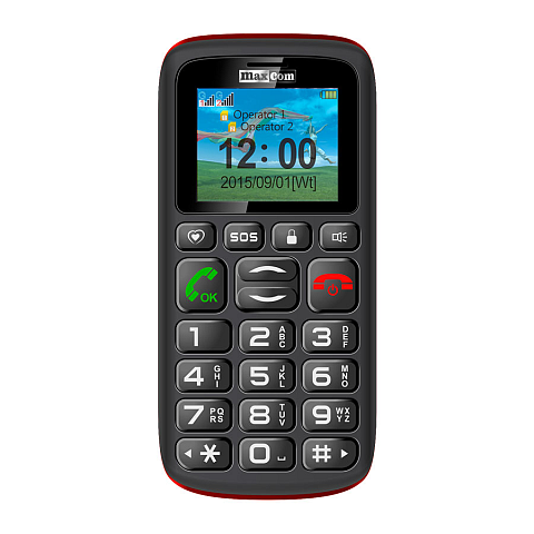MaxCom Comfort MM428 4,57 cm (1.8") 78 g Schwarz, Rot Seniorentelefon