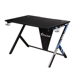 X Rocker Ocelot Aluminium Carbon Gaming Tisch mit Stickern in Rot & Blau