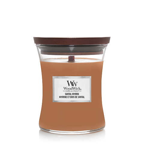 WoodWick Santal Myrhh Wachskerze Zylinder Bernstein, Zitrone, Holz Braun 1 Stück(e)