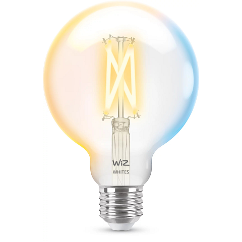 WiZ Filament-Lampe in Kugelform, transparent, 60 W G95 E27