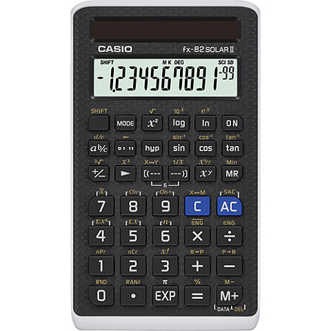 Casio FX-82Solar II Taschenrechner Tasche Wissenschaftlicher Taschenrechner Schwarz