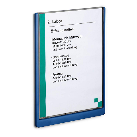 Durable 486707 Zeichenhalter und Informationsstand Schilderhalter A4 Kunststoff Blau