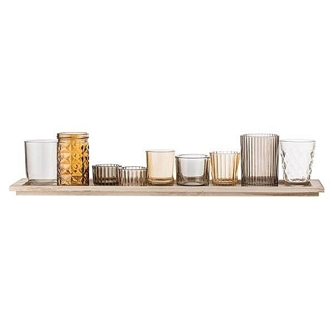 Bloomingville 27404487 Kerzenständer Glas Braun