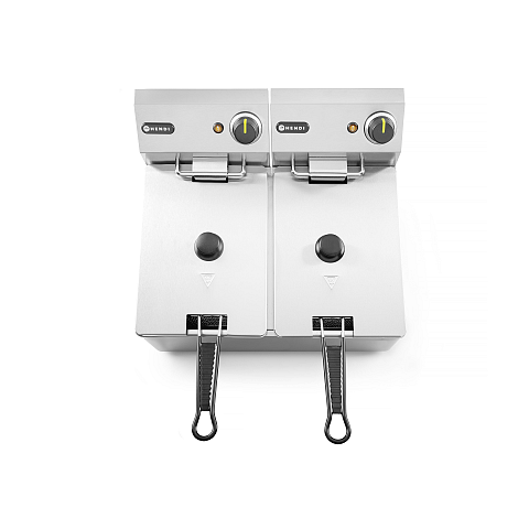 Hendi 205846 Fritteuse Doppel 8 l Eigenständig 6000 W Silber