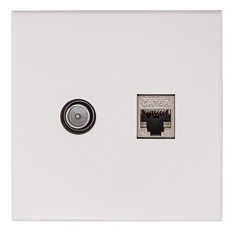 Hirschmann EDC2000 CD Steckdose BNC + RJ-45 Weiß