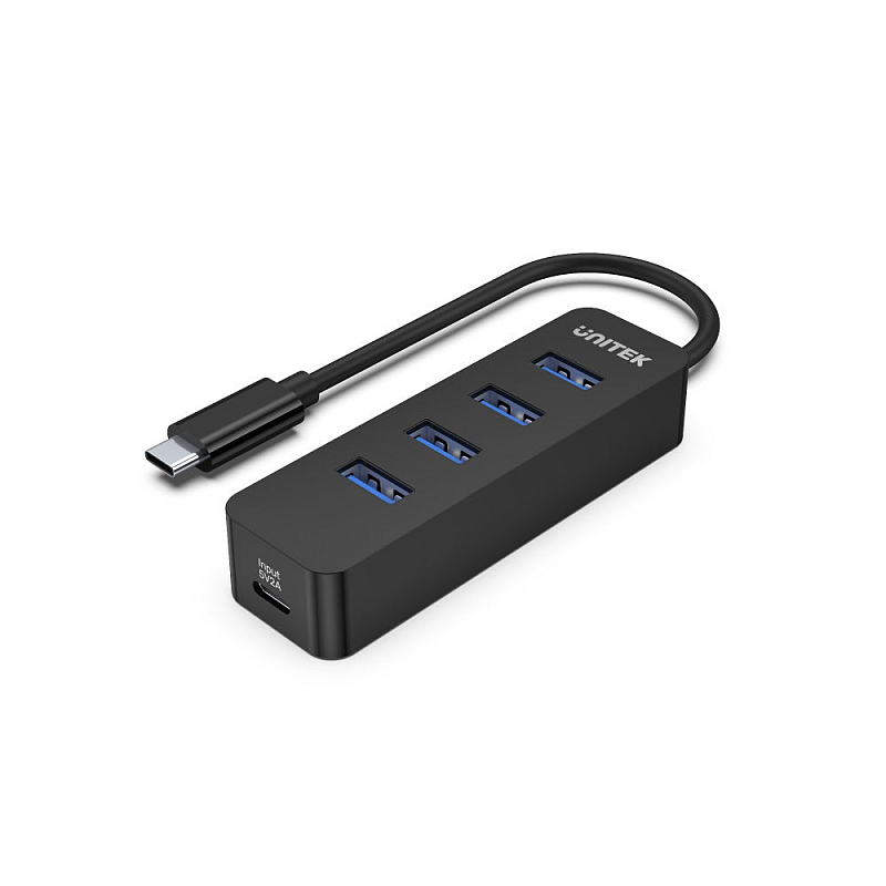 UNITEK uHUB Q4 USB 3.2 Gen 1 (3.1 Gen 1) Type-C 5000 Mbit/s Schwarz