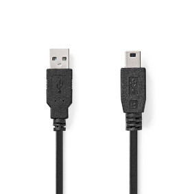 Nedis CCGL60300BK10 USB Kabel USB 2.0 1 m USB A Mini-USB B Schwarz