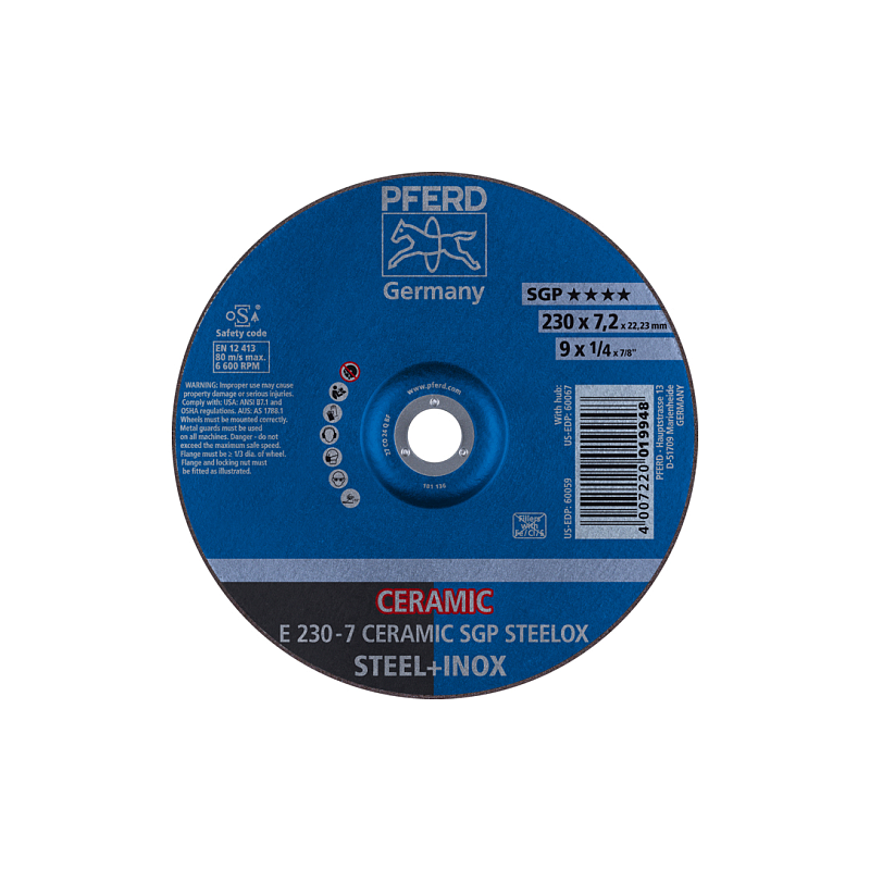 PFERD E 230-7 CERAMIC SGP STEELOX Rotierendes Schleifwerkzeug Zubehör Metall