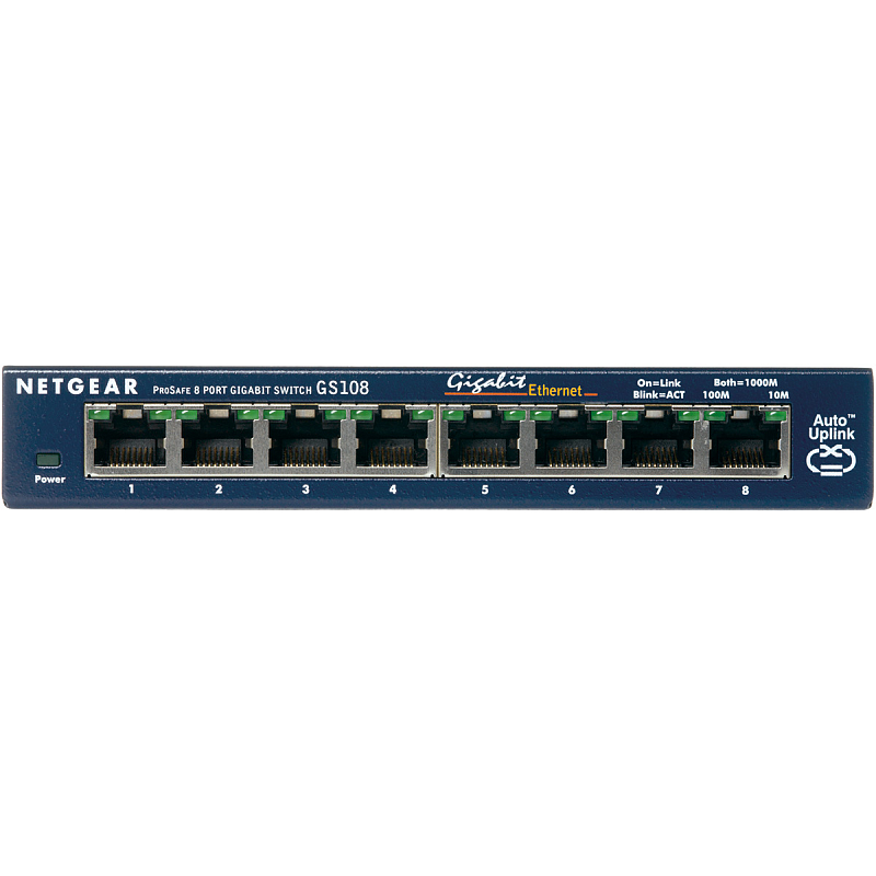 NETGEAR GS108GE Netzwerk-Switch Unmanaged Gigabit Ethernet (10/100/1000) Blau