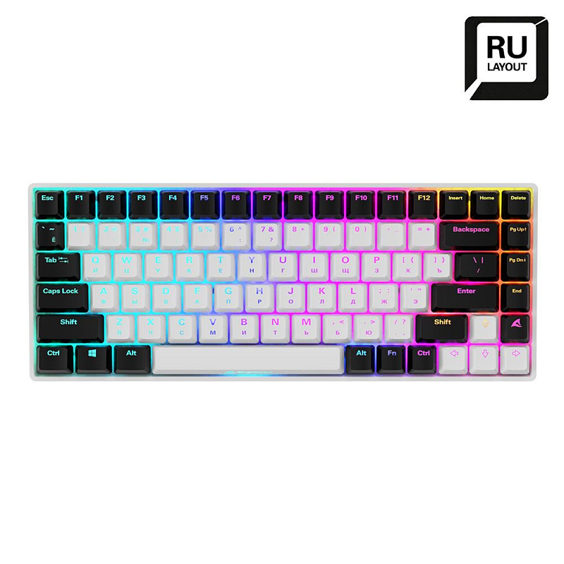 Sharkoon SKILLER SGK50 S3 Tastatur Gaming USB QWERTY Russisch Weiß