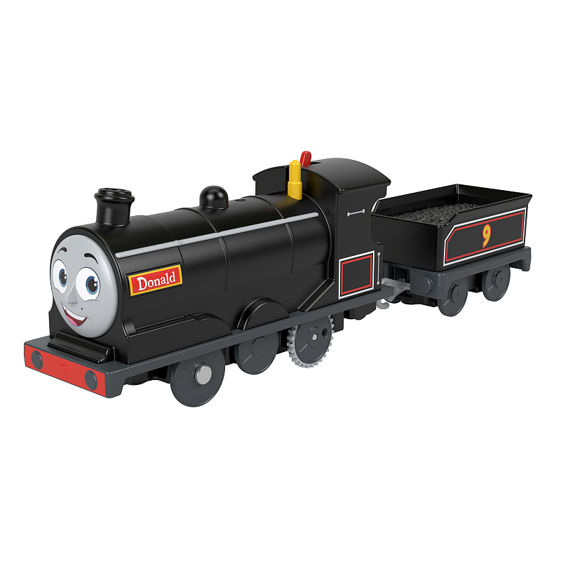 Fisher-Price Thomas & seine Freunde , batteriebetriebene Spielzeuglok Donald mit Frachtwaggon für Kinder im Kindergartenalter