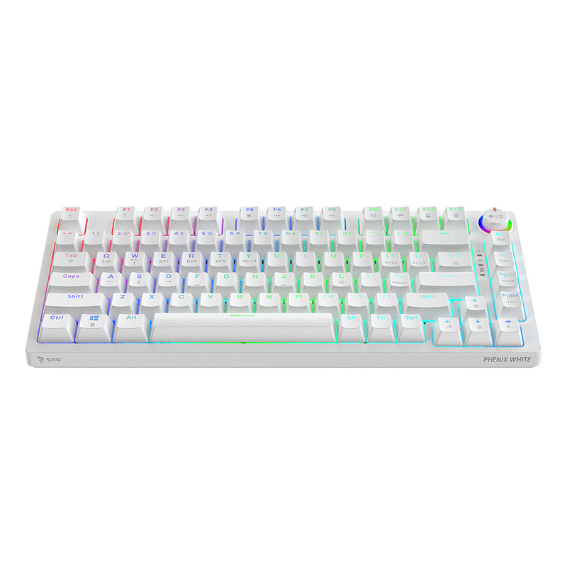 Savio Phenix WHITE GAT RED Tastatur Gaming Bluetooth QWERTY Internationaler EER Weiß