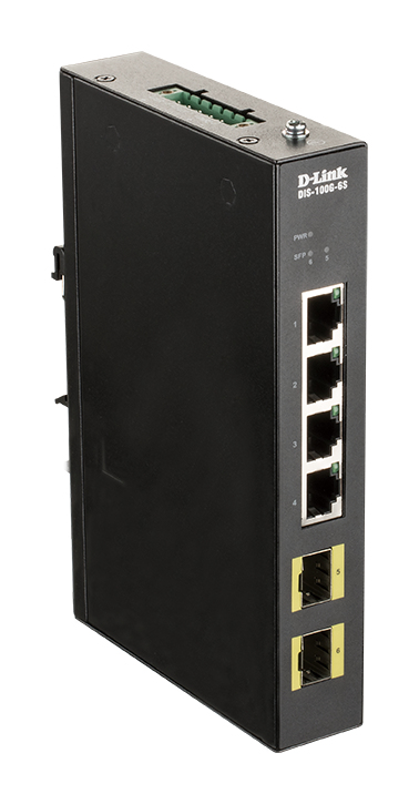 D-Link DIS-100G-6S Netzwerk-Switch Unmanaged Gigabit Ethernet (10/100/1000) DIN rail Schwarz
