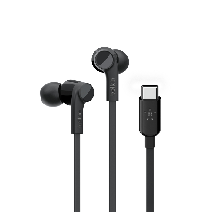 Belkin ROCKSTAR Kopfhörer Kabelgebunden im Ohr Anrufe/Musik USB Typ-C Schwarz