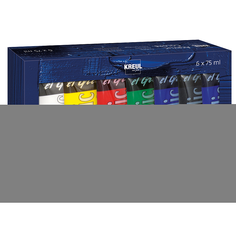 KREUL el Greco Acrylfarbe 75 ml Schwarz, Blau, Grün, Rot, Weiß, Gelb Tube