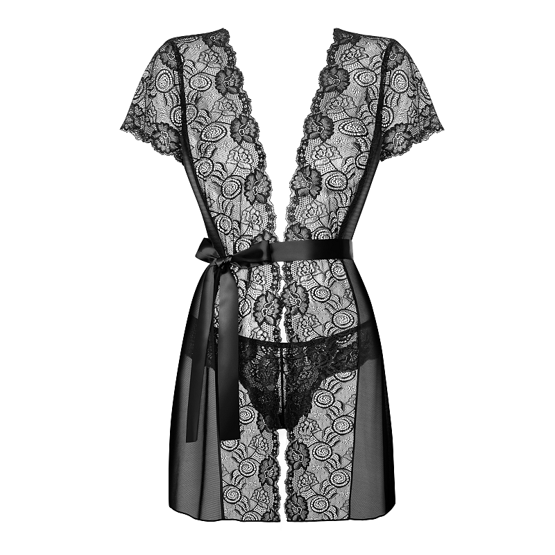 Obsessive Alluria S/M Hemd Schwarz, Transparent Elastan, Polyamid