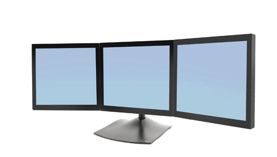 Ergotron DS Series DS100 Triple Monitor Desk Stand 53,3 cm (21") Tisch/Bank Schwarz