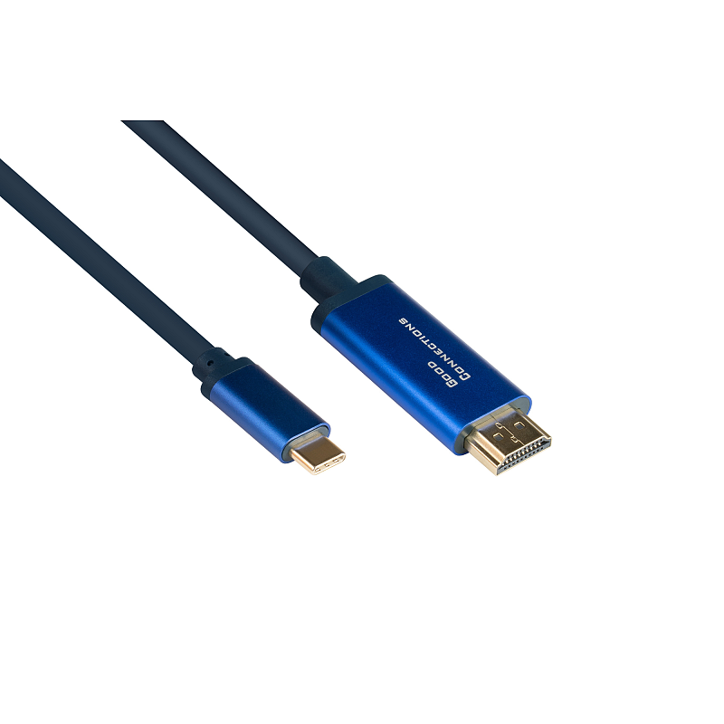 Alcasa 4520-CSF010B Videokabel-Adapter 1 m USB Typ-C HDMI Typ A (Standard) Blau
