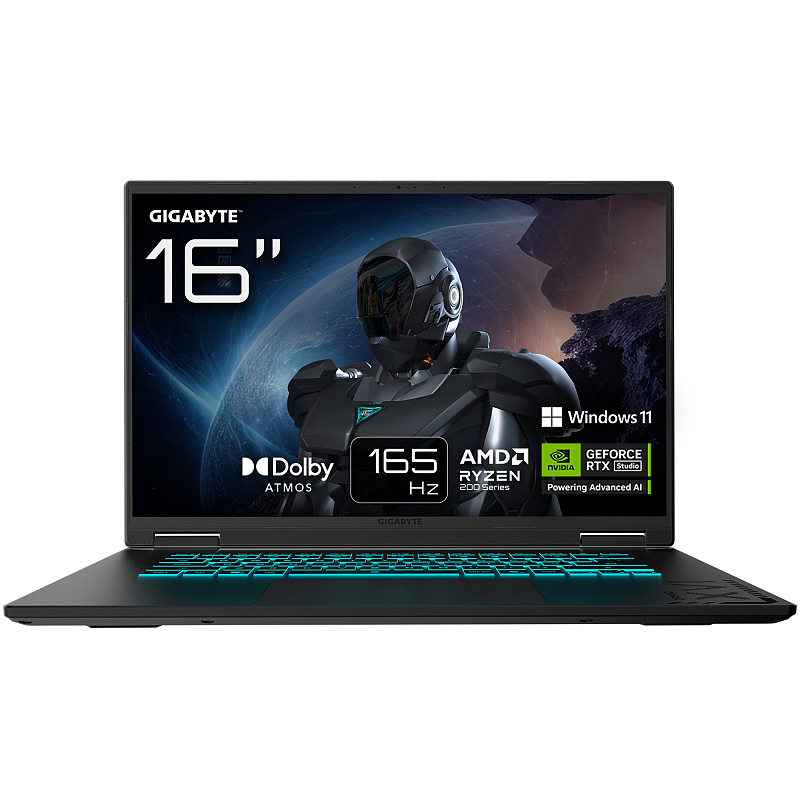 GIGABYTE GAMING A16 Laptop – 16", 165Hz WUXGA, Ryzen 7 260, RTX 5070, 16GB DDR5 5200MHz, 1TB Gen4 SSD, Windows 11 Home, 2 Jahre Garantie, Dolby Atmos , GAMING A16 3WHK3DE894SH