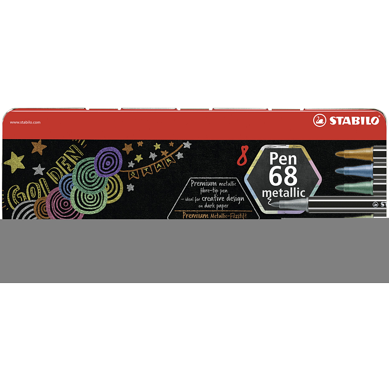 STABILO Pen 68 metallic Filzstift Medium Mehrfarbig 8 Stück(e)