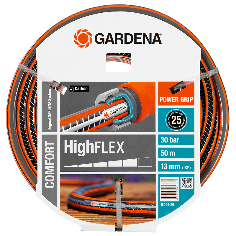 Gardena 18069-20 Gartenschlauch 50 m Schwarz, Grau, Orange