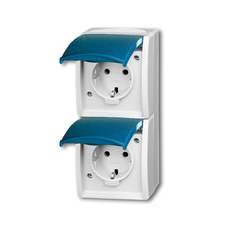 Busch-Jaeger 2084-0-0701 Steckdose CEE 7/3 Blau, Weiß