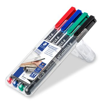 Staedtler Lumocolor 313 WP4 Permanent-Marker Schwarz, Blau, Grün, Rot 4 Stück(e)