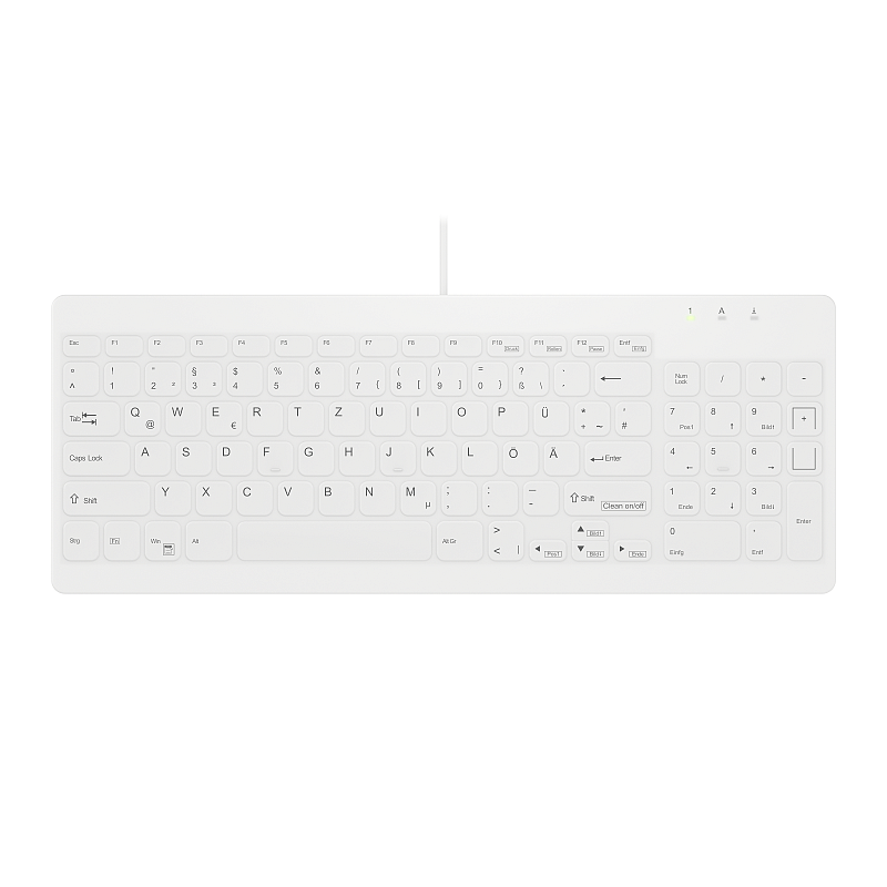 Contour Design Active Key Contour QuickClean Medizinische Tastatur Abnehmbare Abdeckung Kompakt Kabelgebunden Weiß DE C7012