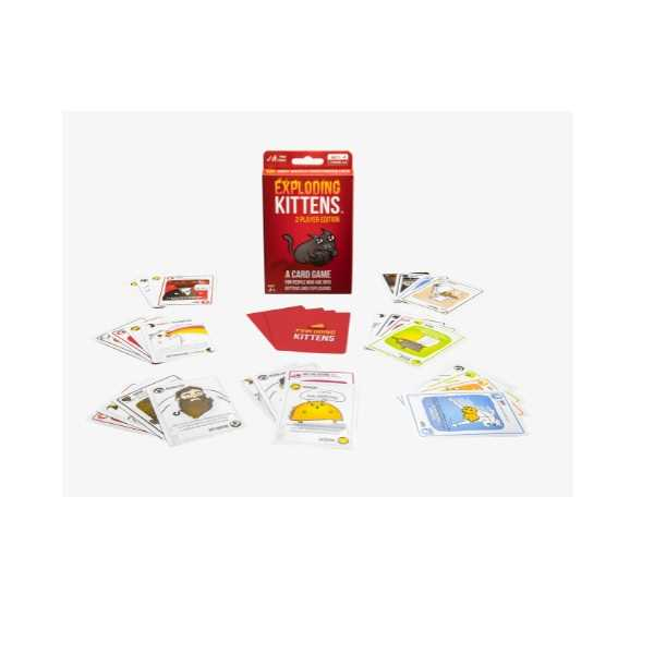 Asmodee Exploding Kittens 2 Player Edition This compact 2-player edition of Exploding Kittens lets you go head to head with just one other person, whenever, wherever. Exploding Kittens is a highly strategic, kitty-powered version of Russian Roulette. Draw an Exploding Kitten and you lose. Play and use other cards to make someone else draw the Exploding Kitten, so they lose and you win. Kartenspiel