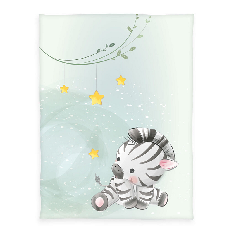HERDING Zebra Überwurfdecke 75 x 10 cm Polyester Schwarz, Grün, Weiß, Gelb