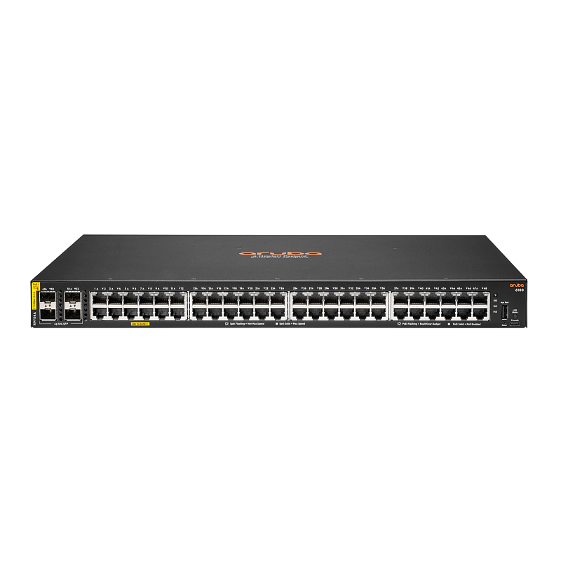 HPE Aruba Networking CX 6100 48G Class4 PoE 4SFP+ 740W Managed L3 Gigabit Ethernet (10/100/1000) Power over Ethernet (PoE) 1U