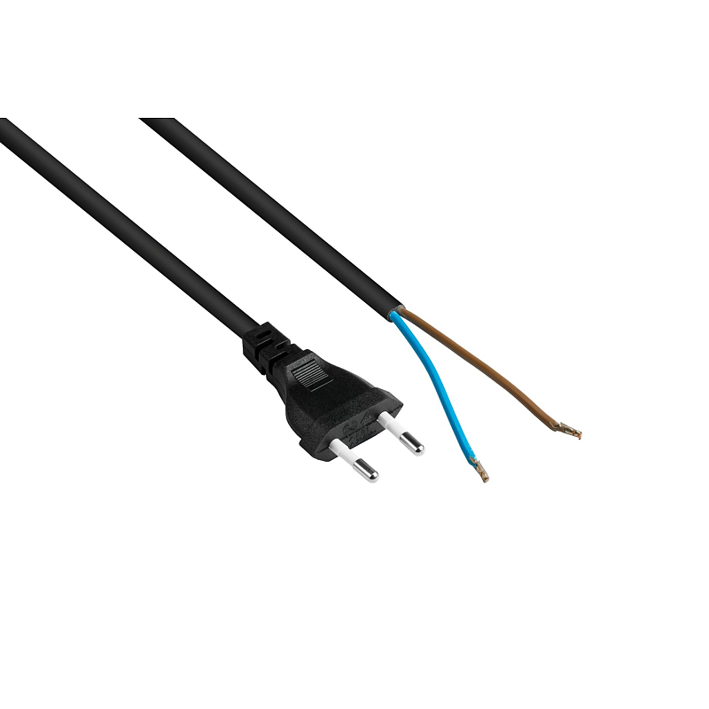 Kabelmeister SK0385-S050 Stromkabel Schwarz 5 m IEC Type C (3.8 mm, 1.1 mm)