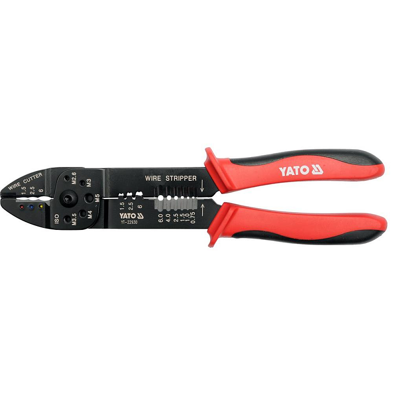 Yato YT-22930 Abisolierzange Schwarz, Rot