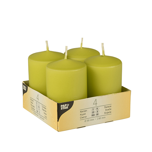 Papstar 10484 Wachskerze Zylinder Grün 4 Stück(e)