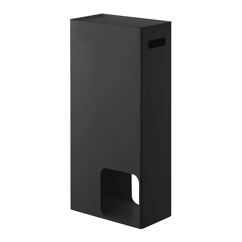 Yamazaki Toilettenpapierständer gross TOWER Schwarz Edelstahl Badezimmer-Organizer