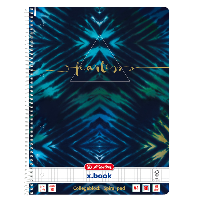 Herlitz New Batik Fearless Notizbuch A4 80 Blätter Blau, Navy