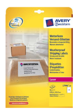 Avery L7996-25 Druckeretikett Weiß