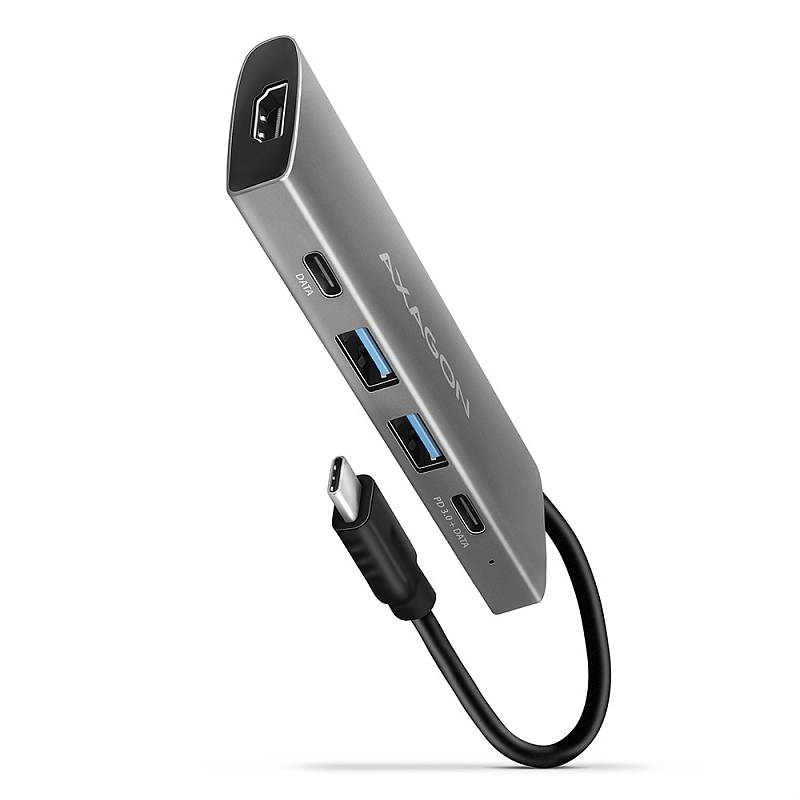 Axagon HMC-5G2 USB 10Gbps hub, 2x USB-A, 2x USB-C, HDMI 4k/60Hz, PD 100W, USB-C Kabel