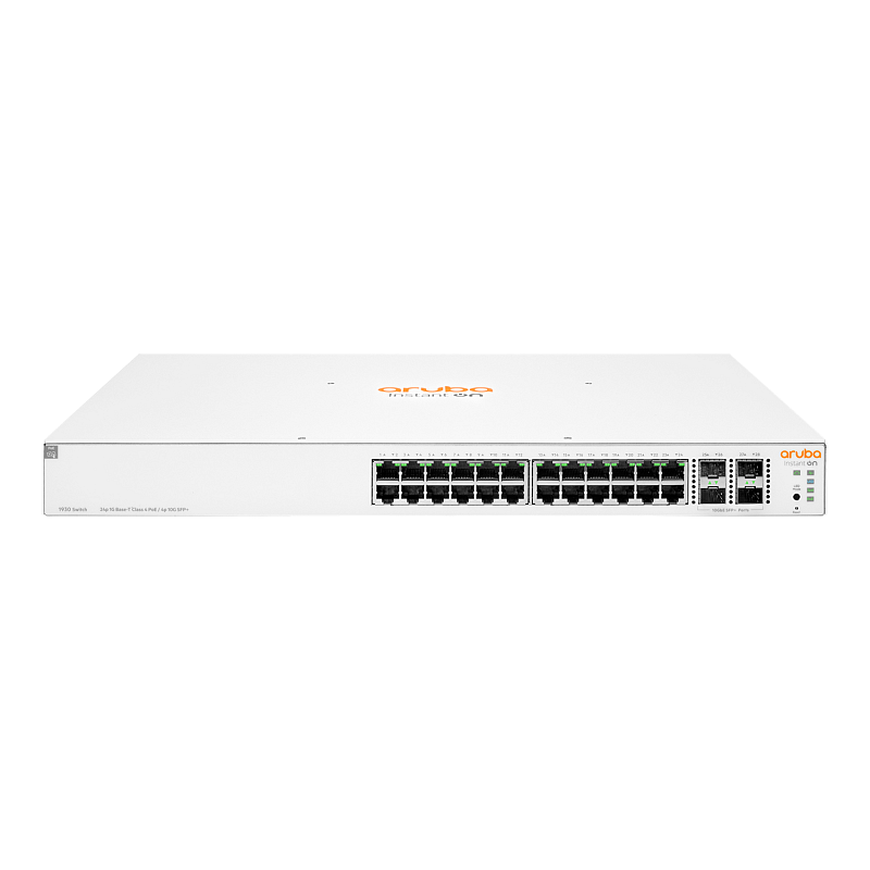 HPE Aruba Networking Instant On 1930 24G Class4 PoE 4SFP/SFP+ 370W Managed L2+ Gigabit Ethernet (10/100/1000) Power over Ethernet (PoE) 1U Weiß