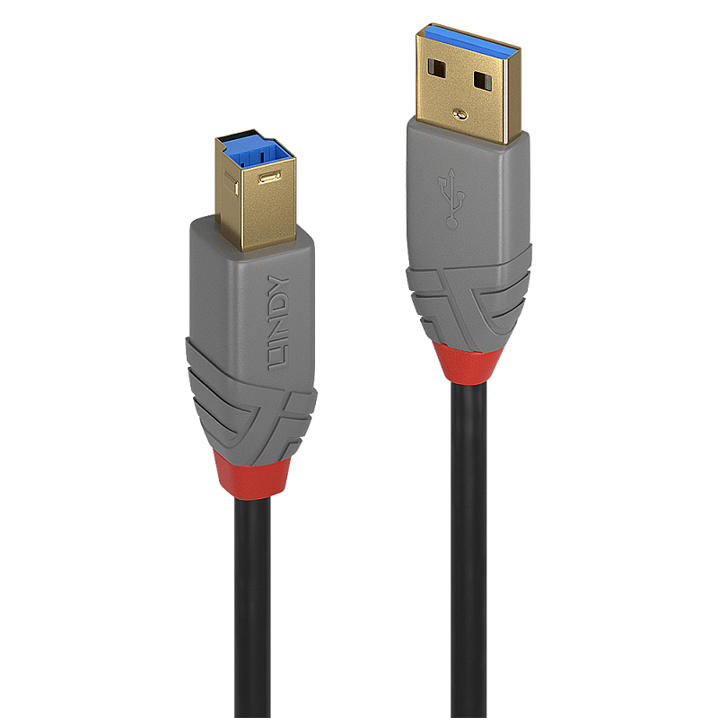 Lindy 36744 USB Kabel USB 3.2 Gen 1 (3.1 Gen 1) 5 m USB A USB B Schwarz